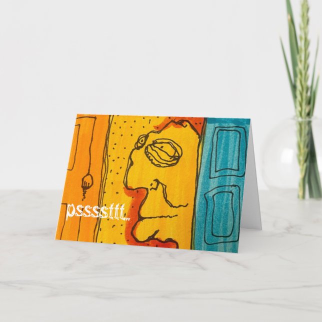 Weird Cartoon Guy Feliz Cumpleanos Birthday Card Kort (Framsida)