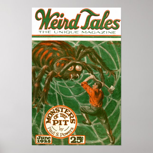 Weird Tales 1925 Omslag - Monsters of the Pit  Poster (Framsidan)