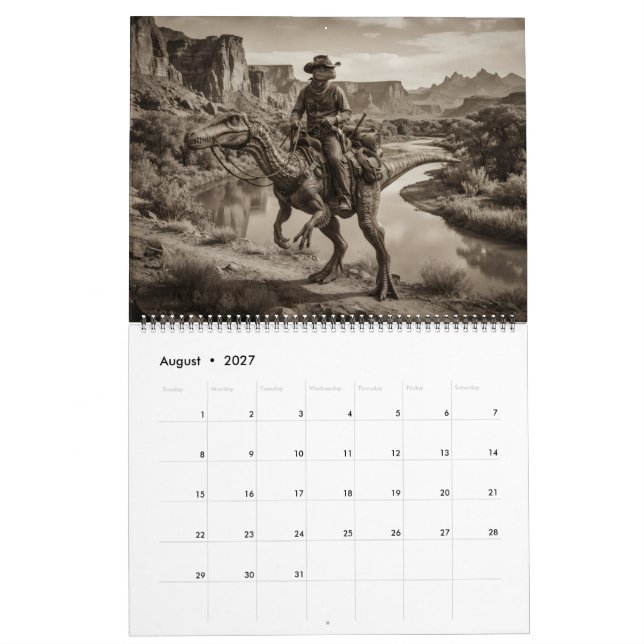 Weird West Alien Cowboy Dinosaur Kalender (Aug 2027)
