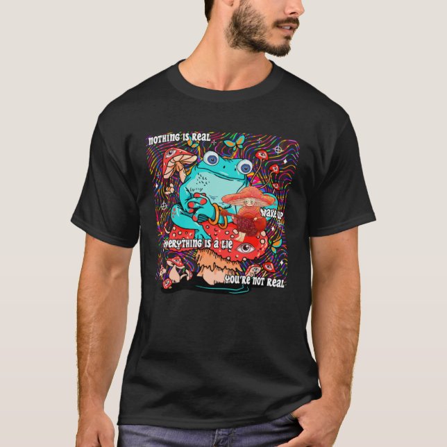 Weirdcore Aestesisvampar med Ögon Fungi Mush T Shirt (Framsida)