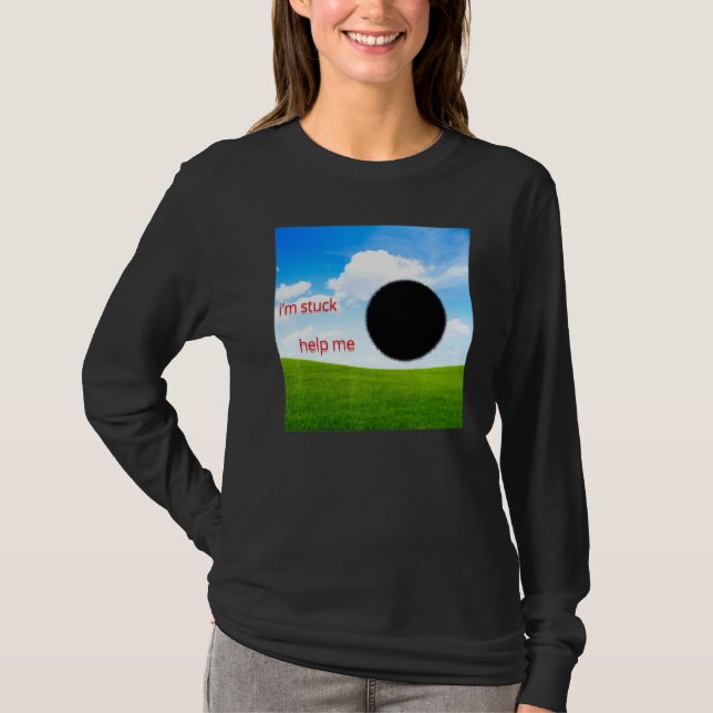 Weirdcore Aesthetic Dreamcore Oddcore Black Hål S T Shirt (Framsida)