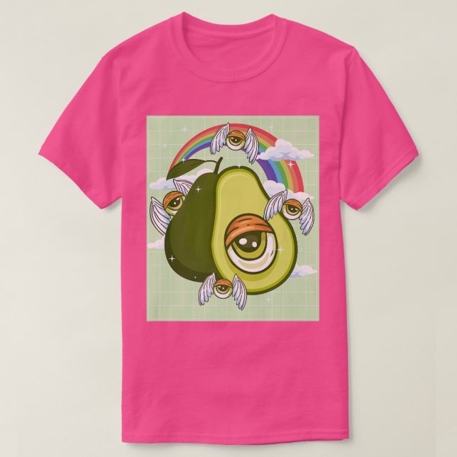 Weirdcore Aesthetic Kawaii Avocado Öga Winged Eyeb T Shirt (Design framsida)
