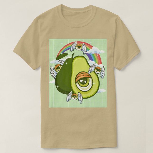 Weirdcore Aesthetic Kawaii Avocado Öga Winged Eyeb T Shirt (Design framsida)