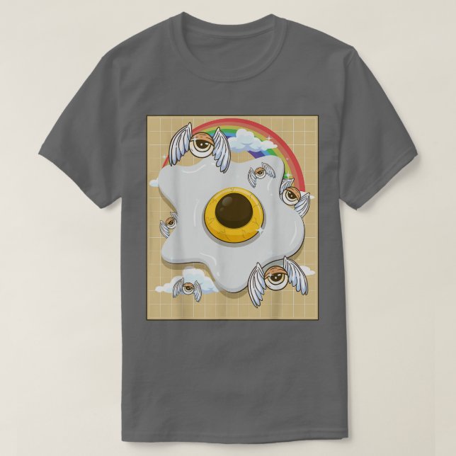 Weirdcore Aesthetic Kawaii Egg Öga Winged Eyebulle T Shirt (Design framsida)