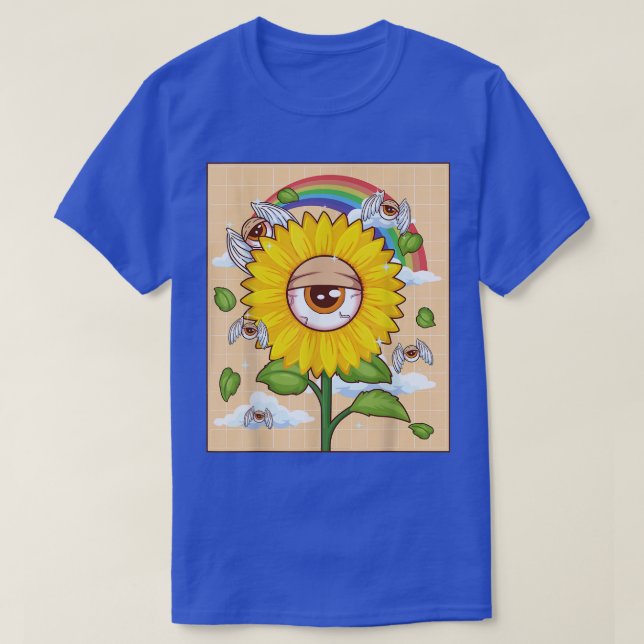 Weirdcore Aesthetic Kawaii Sunsun Öga Winged Ey T Shirt (Design framsida)