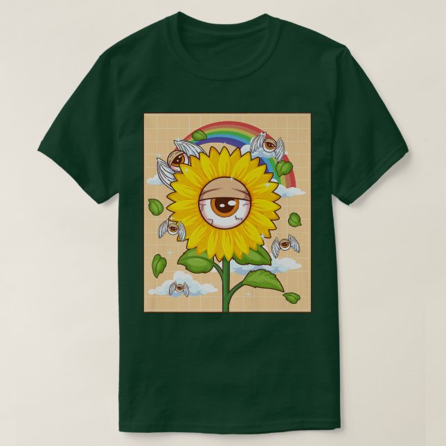Weirdcore Aesthetic Kawaii Sunsun Öga Winged Ey T Shirt (Design framsida)