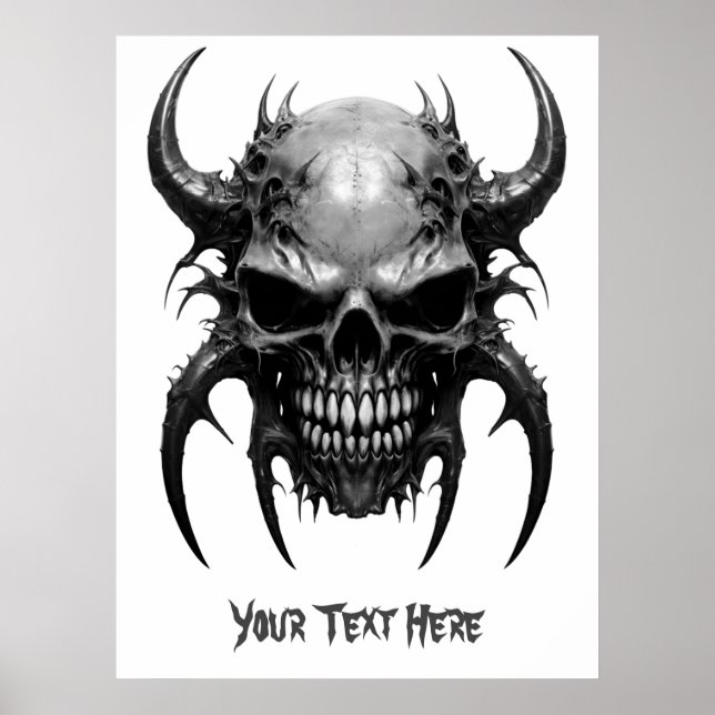 Weirdcore anpassad spetsig dödskallegrå poster (Framsidan)