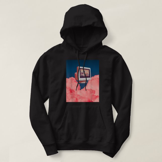 Weirdcore Dreamcore Aesthetic Rosa Vaporwave Old C Hoodie (Design framsida)