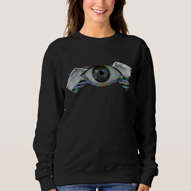 Weirdcore Glitch Angel Öga Dreamcore Aesthetic T Shirt (Framsida)