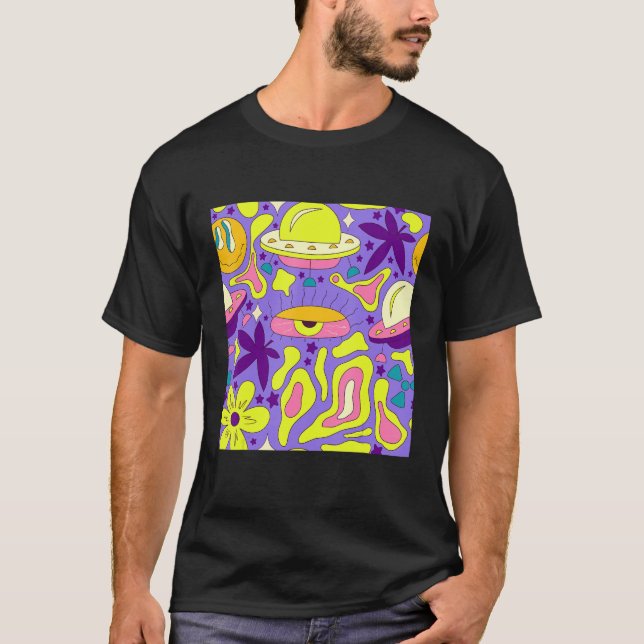 Weirdcore Kidcore Aesthetic Trippy Ögon 90s T Shirt (Framsida)