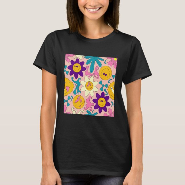 Weirdcore Kidcore Estetisk Trippig Glad Smil Glad  T Shirt (Framsida)