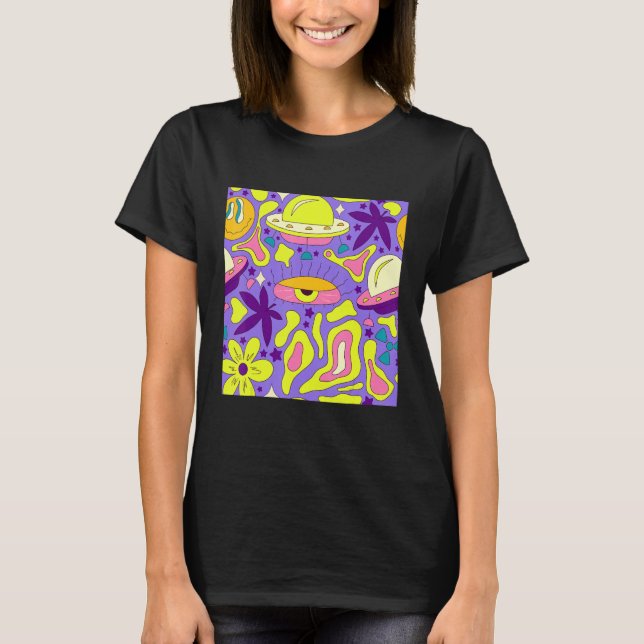 Weirdcore Kidcore Estetisk Trippy Ögon 90s T Shirt (Framsida)