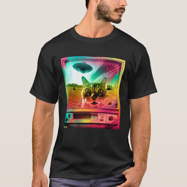 Weirdcore retro-tv 80-tal 90-tal  kattestetisk t shirt (Framsida)