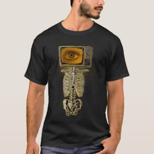 Weirdcore Skeleton TV Head Cosplay X ray Radiology T Shirt