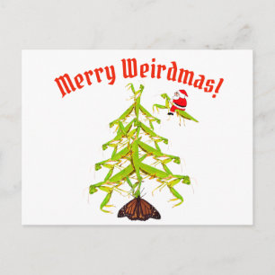 Weirdmas Praying Mantis Träd julvykort Vykort