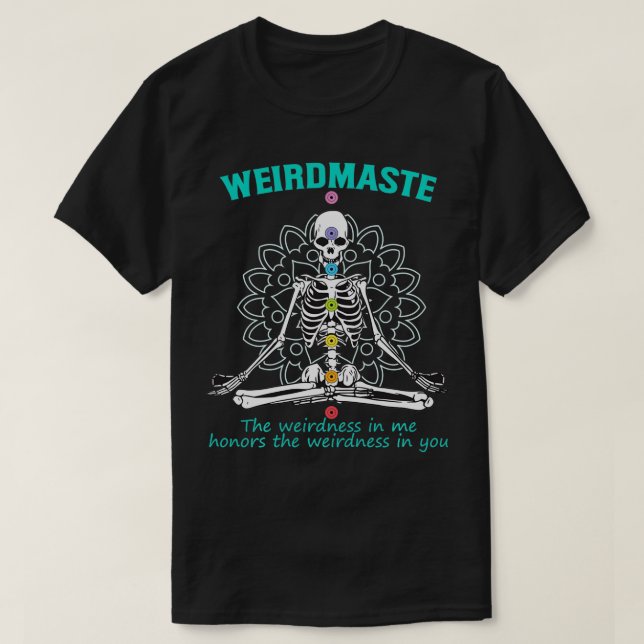 Weirdmaste Meditation Yoga Definition Funny Skelet T Shirt (Design framsida)