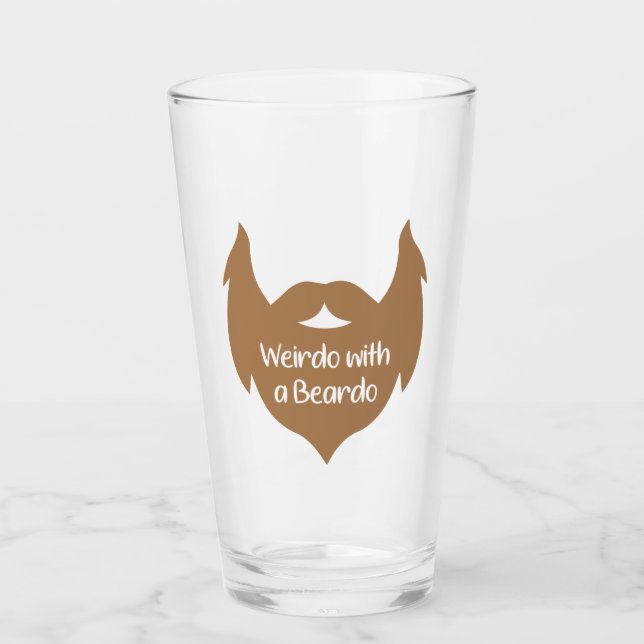 Weirdo med Beardo Mugg, Funny Mug, Beard Glaskopp (Framsida)