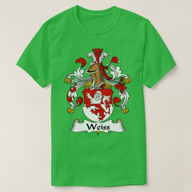 Weiss Coat of Arms Family Crest  T Shirt (Design framsida)