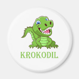 weiß grün Krokodil Cartoon Magnet
