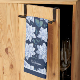 Weiße Blüten auf dunklem Hintergrund - Kökshandduk