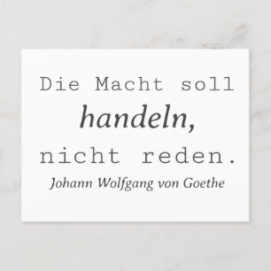 Weisse Goethe Zitat Nicht reden Vykort