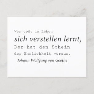 Weisse Goethe Zitat Sich verstellen lernen Vykort