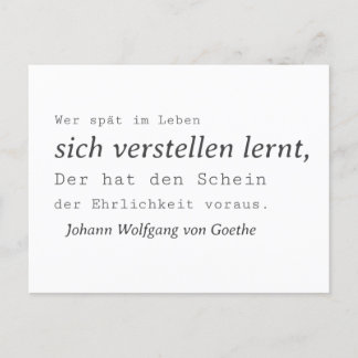 Weisse Goethe Zitat Sich verstellen lernen Vykort
