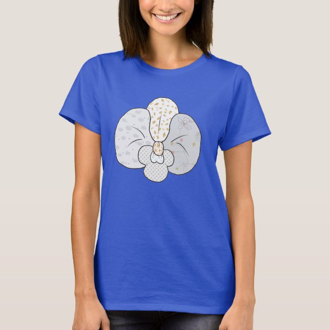 weiße Orchidee T Shirt (Framsida)