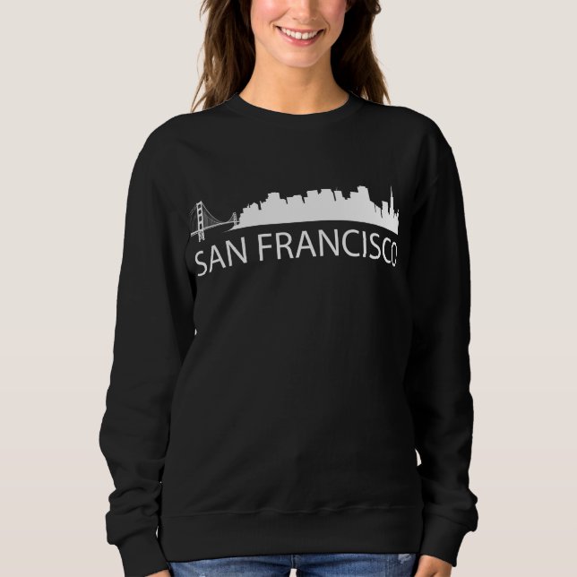 Weiße Silhouette San Franciscos mit Wort SAN FRANC T Shirt (Framsida)