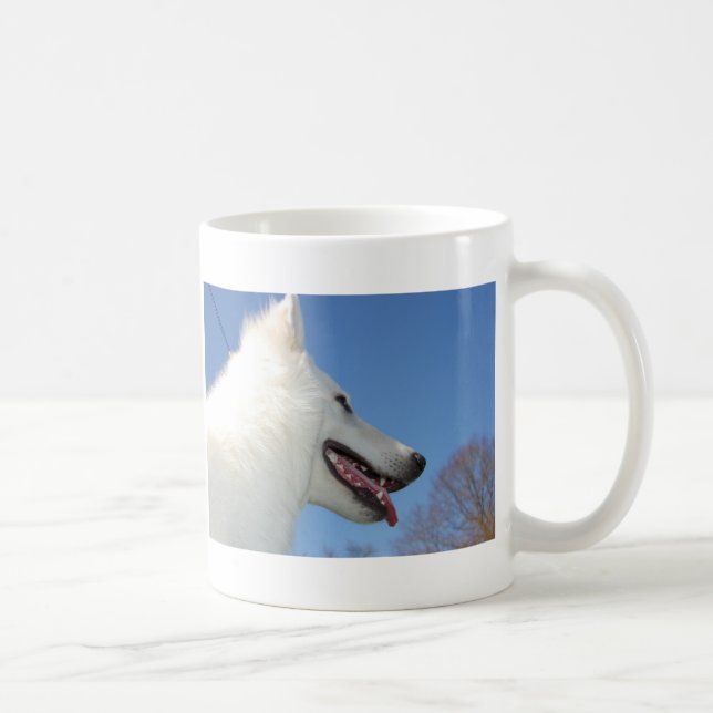 Weißen Schweizer Schäferhunde Kaffemugg (Höger)