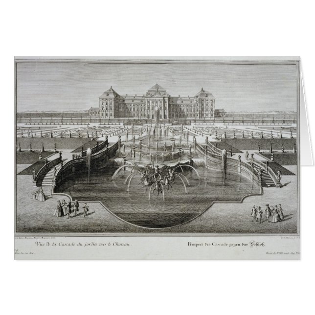 Weissenstein beskådar in mot slottet från puben hälsningskort (Framsidan Horizontal)