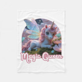 Weißes Einhorn mit Flügeln - Magic Queen Fleecefilt