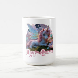 Weißes Einhorn mit Flügeln - Magic Queen Kaffemugg