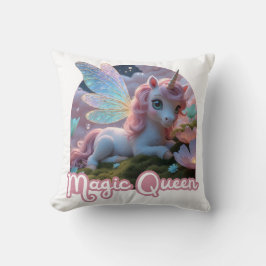 Weißes Einhorn mit Flügeln - Magic Queen Kudde