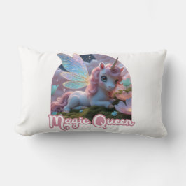 Weißes Einhorn mit Flügeln - Magic Queen Lumbarkudde