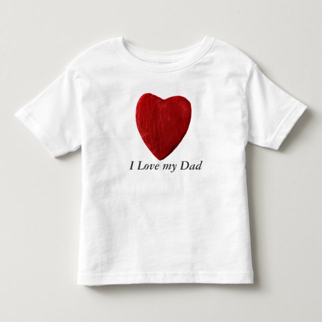 weißes Kindershirt I Love my Dad mit Herz Tröja (Framsida)