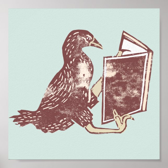 Weka Bird Reading a bok Poster (Framsidan)