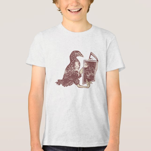 Weka Bird Reading a bok T Shirt (Framsida)