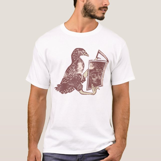Weka Bird Reading a bok T Shirt (Framsida)