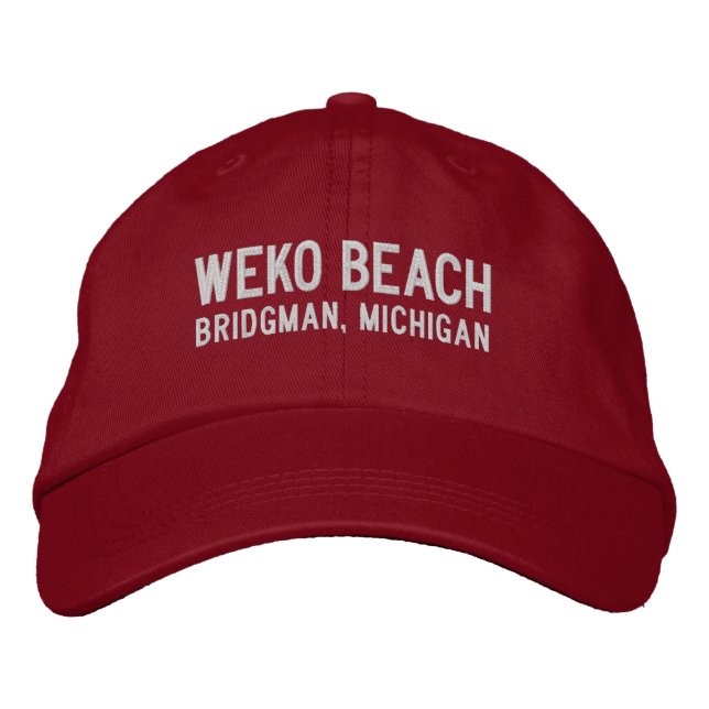 Weko Beach Michigan Broderad Hatt Keps (Framsida)