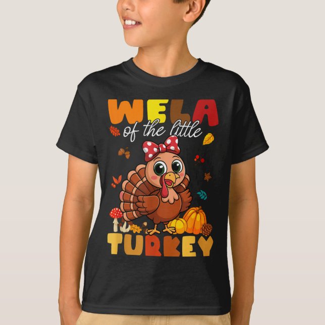 Wela Of The Little Turkey Thanksgiving Baby Shower T Shirt (Framsida)