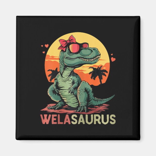 Welasaurus Dino Dinosaur Wela-saurus T-rex Mor" Magnet (Framsidan)