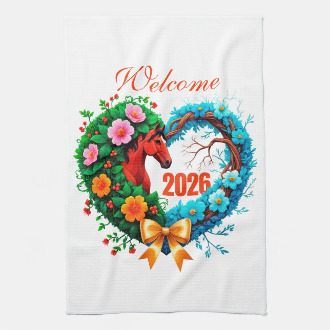 Welcome 2026 kökshandduk (Vertikal)