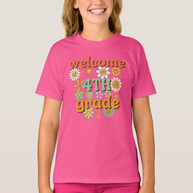 WELCOME 4TH GRADE  BACK TO SCHOOL FIRST DAY SCHOOL T SHIRT (Framsida)