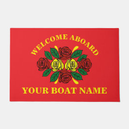 Welcome Aboard Custom Boat Name Red