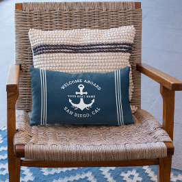 Welcome Aboard Nautica Blue Lumbarkudde