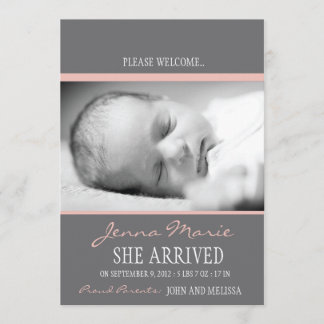 "Welcome Baby" Birth Notice of Meddelande