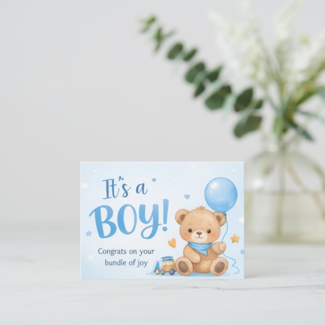 Welcome Baby Boy – A Bundle of Joy Anteckningskort (Stående Fram)