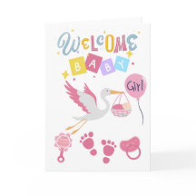 Welcome Baby Girl Card