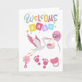 Welcome Baby Girl Card Kort